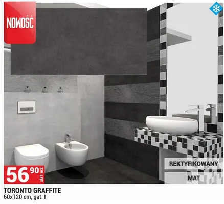 Płytki TORONTO GRAFFITE promocja w Merkury Market