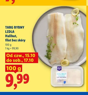 Halibut filet bez skóry Targ Rybny Lidla promocja w Lidl