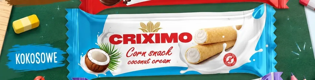 Przekąska kukurydziana Criximo Corn Snack Puffy Cream kokosowa promocja w emma MARKET