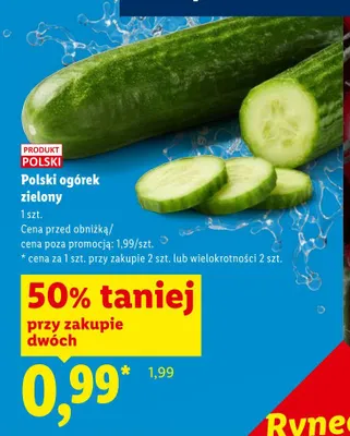 Ogórek zielony polski promocja w Lidl