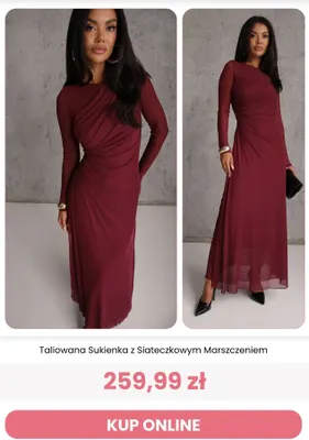 Taliowana sukienka z siateczkowym marszczeniem Renee promocja w Renee
