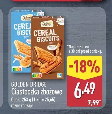 Ciasteczka zbożowe Golden Bridge promocja w Aldi