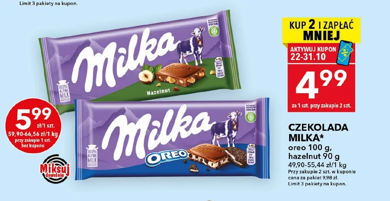 Czekolada Milka Hazelnut promocja w LEWIATAN