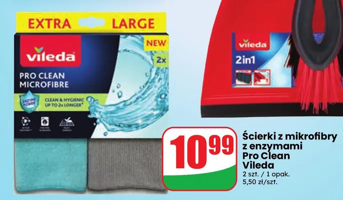 Ścierki z mikrofibry z enzymami Pro Clean Vileda promocja w Dino