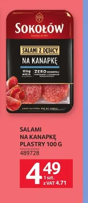 Salami na kanapkę plastry Sokołów promocja w Selgros