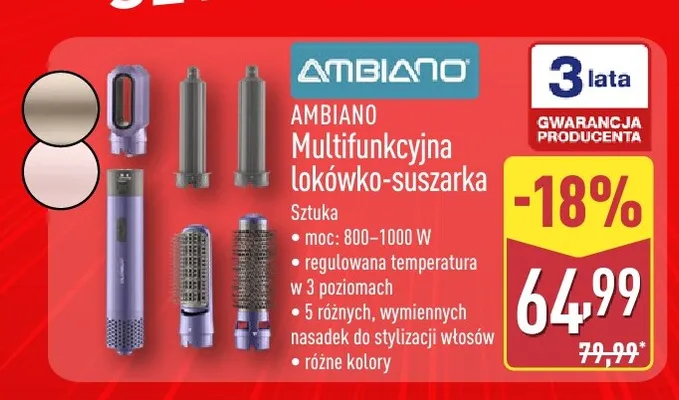 Multifunkcyjna lokówko-suszarka Ambiano promocja w Aldi