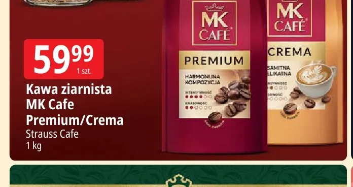 Kawa ziarnista MK Cafe Crema promocja w Leclerc