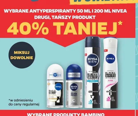 Antyperspirant Nivea Black & White Invisible Clear promocja w Netto