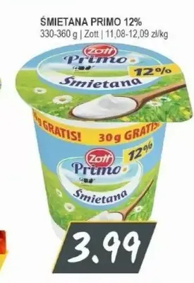 Śmietana Primo 12% promocja w Słoneczko