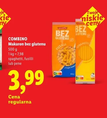 Makaron bez glutenu spaghetti Combino promocja w Lidl
