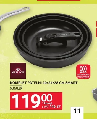 Komplet patelni 20/24/28 cm Smart Gerlach promocja w Selgros