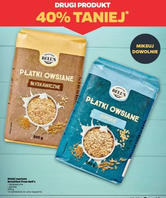 Płatki owsiane błyskawiczne Breakfast from Bell's promocja w Netto