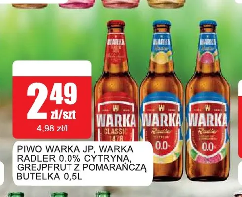 Piwo bezalkoholowe Warka Radler cytryna promocja w Bingo