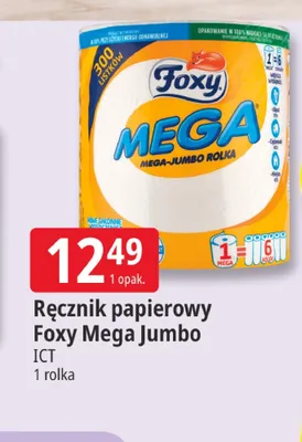 Ręcznik papierowy Foxy Mega Jumbo promocja w Leclerc