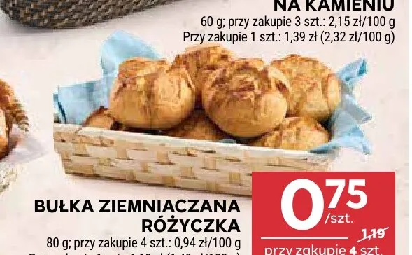 Bułka ziemniaczana różyczka promocja w Stokrotka