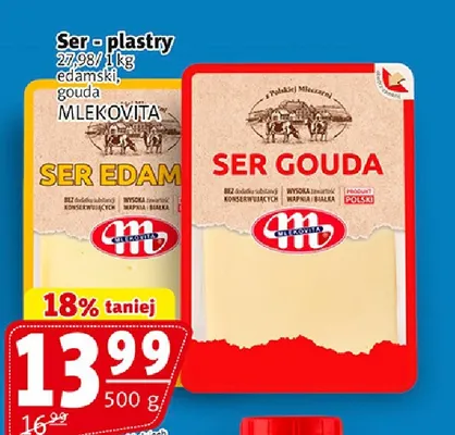 Ser gouda w plastrach Mlekovita promocja w Prim Market