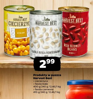Fasola biała konserwowa Harvest Best promocja w Netto