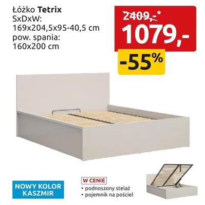 Łóżko Tetrix promocja w Black Red White