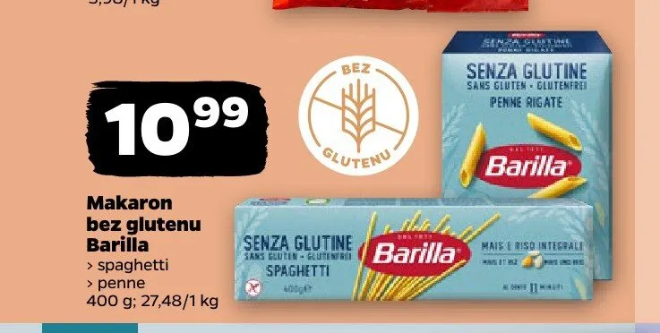 Makaron bez glutenu penne Barilla promocja w Netto