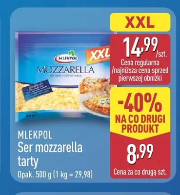 Ser mozzarella tarty Mlekpol promocja w Aldi