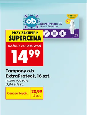 Tampony o.b. ExtraProtect promocja w Biedronka