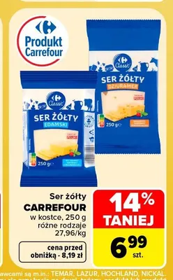 Ser żółty w kostce Carrefour promocja w Carrefour
