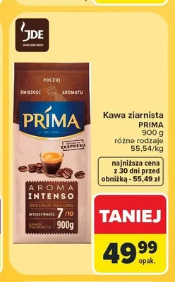 Kawa ziarnista Prima Aroma Intenso promocja w Carrefour Market