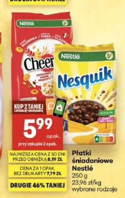 Płatki śniadaniowe Nesquik Nestlé promocja w Delikatesy Centrum