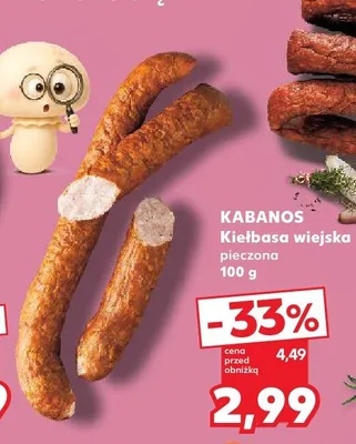 Kiełbasa wiejska pieczona Kabanos promocja w Kaufland