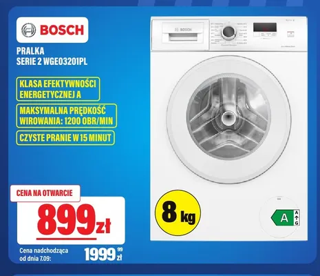 Pralka Bosch Serie 2 WGE03201PL promocja w RTV EURO AGD