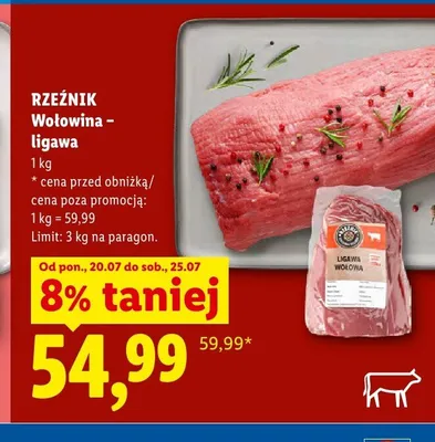Wołowina ligawa Rzeźnik promocja w Lidl