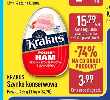 Szynka konserwowa Krakus promocja w Aldi