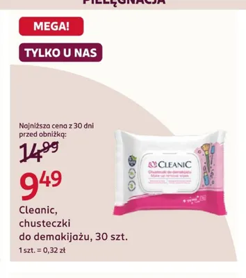 Chusteczki do demakijażu Cleanic promocja w Rossmann