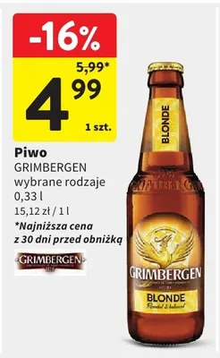 Piwo Grimbergen wybrane rodzaje promocja w Intermarche
