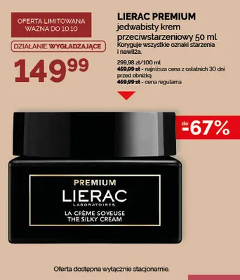 Jedwabisty krem przeciwstarzeniowy Lierac Premium promocja w Ziko Dermo