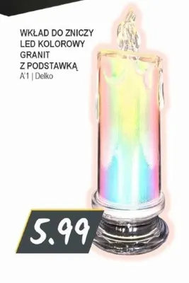 Wkład do zniczy LED kolorowy Granit z podstawką promocja w Słoneczko