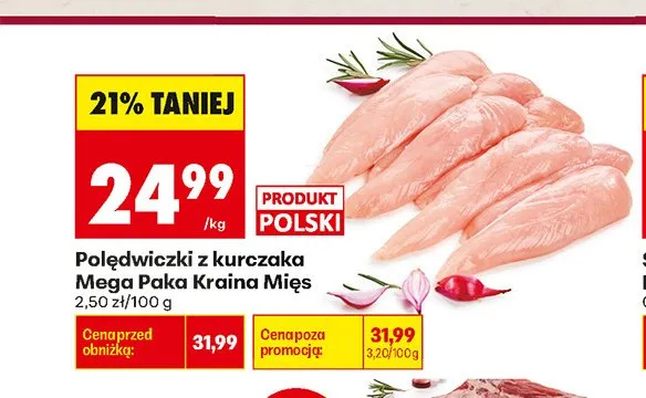 Polędwiczki z kurczaka Mega Paka Kraina Mięs promocja w Biedronka