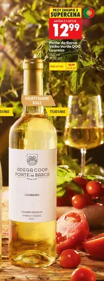Wino białe półwytrawne Ponte da Barca Vinho Verde DOC Loureiro promocja w Biedronka