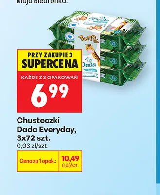 Chusteczki Dada Everyday 3-pak 72 szt promocja w Biedronka