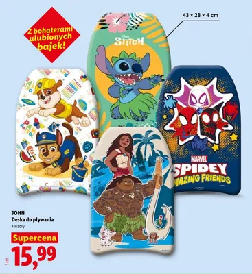 Deska do pływania JOHN 43x28x4cm promocja w Lidl