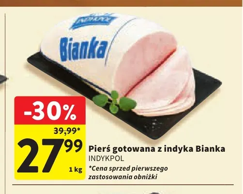 Pierś gotowana z indyka Bianka Indykpol promocja w Intermarche