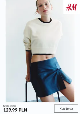 Krótki sweter H & M promocja w H&M