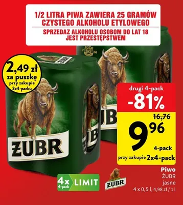 Piwo jasne promocja w Intermarche