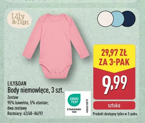 Body niemowlęce 3-pak LILY & DAN promocja w Aldi