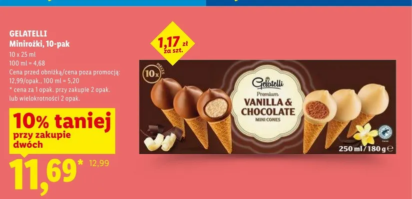 Minirożki Gelatelli 10-pak 25ml promocja w Lidl