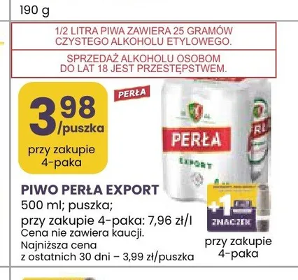 Piwo Perła Export 4-pak promocja w Stokrotka