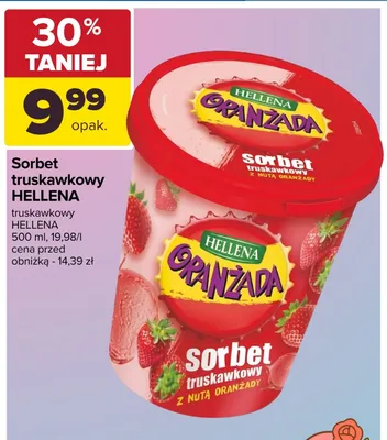 Sorbet truskawkowy Hellena promocja w Carrefour
