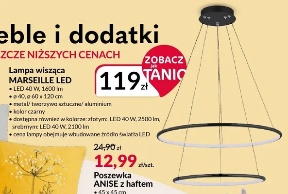 Lampa wisząca Marseille LED promocja w Salony Agata