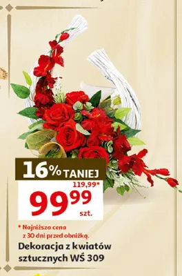 Dekoracja z kwiatów sztucznych Wś 309 promocja w Auchan