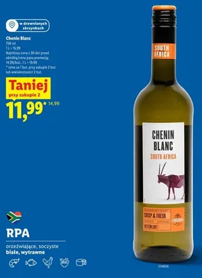 Wino białe Chenin Blanc Cimarosa promocja w Lidl